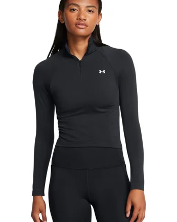 Bluza crop fara cusaturi - pentru fitness Vanish - Negru