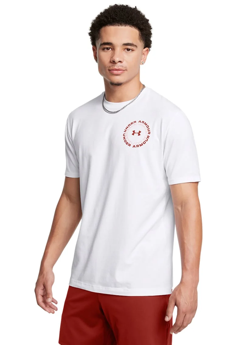 Tricou pentru fitness Radial - Alb/Portocaliu