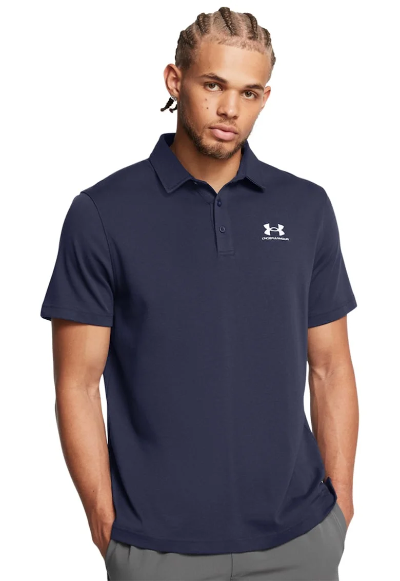 Tricou polo cu detaliu logo - pentru fitness - Bleumarin