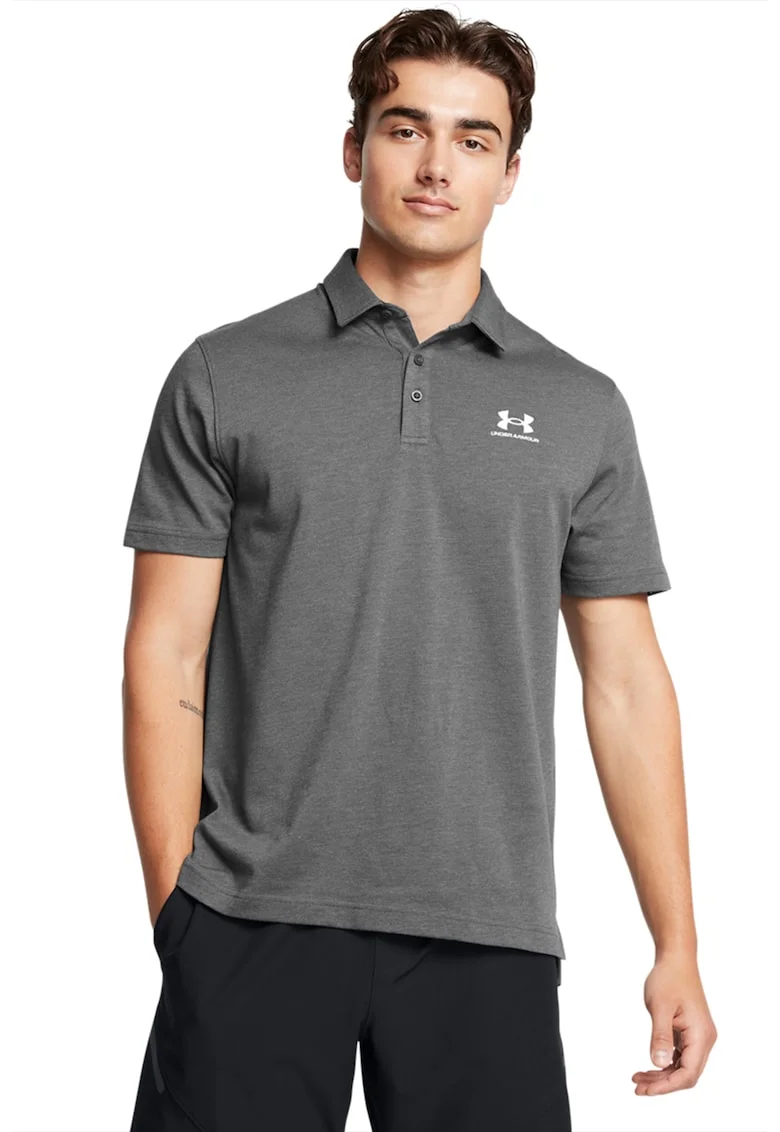 Tricou polo cu detaliu logo - pentru fitness - Gri inchis