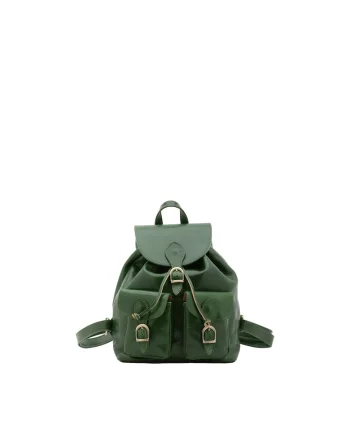 Rucsac de piele cu bareta ajustabila - Verde