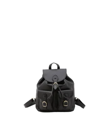 Rucsac de piele cu bareta ajustabila - Negru