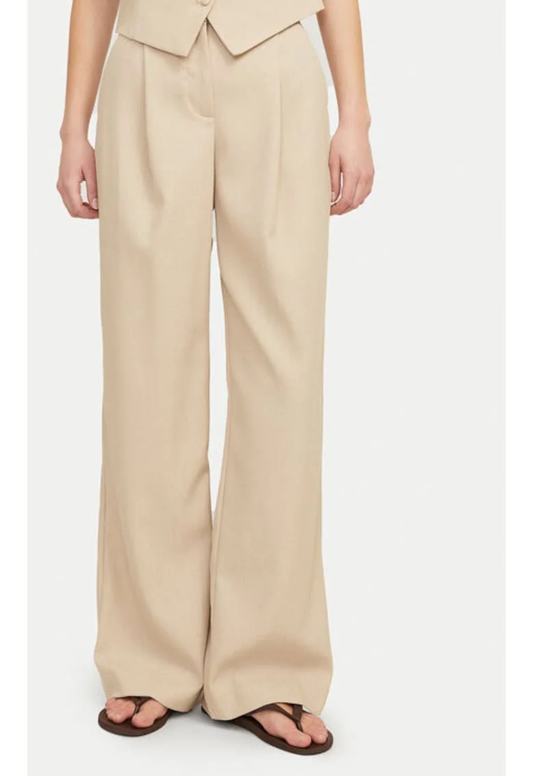 Pantaloni dama -  304703348 - Poliester - Bej - Bej