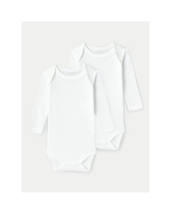 Set 2 body-uri copii -  304434327 - Bumbac organic/Bumbac - Alb - Alb
