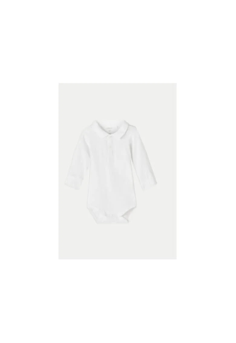 Body baieti -  304433917 - Bumbac organic - Alb - Alb