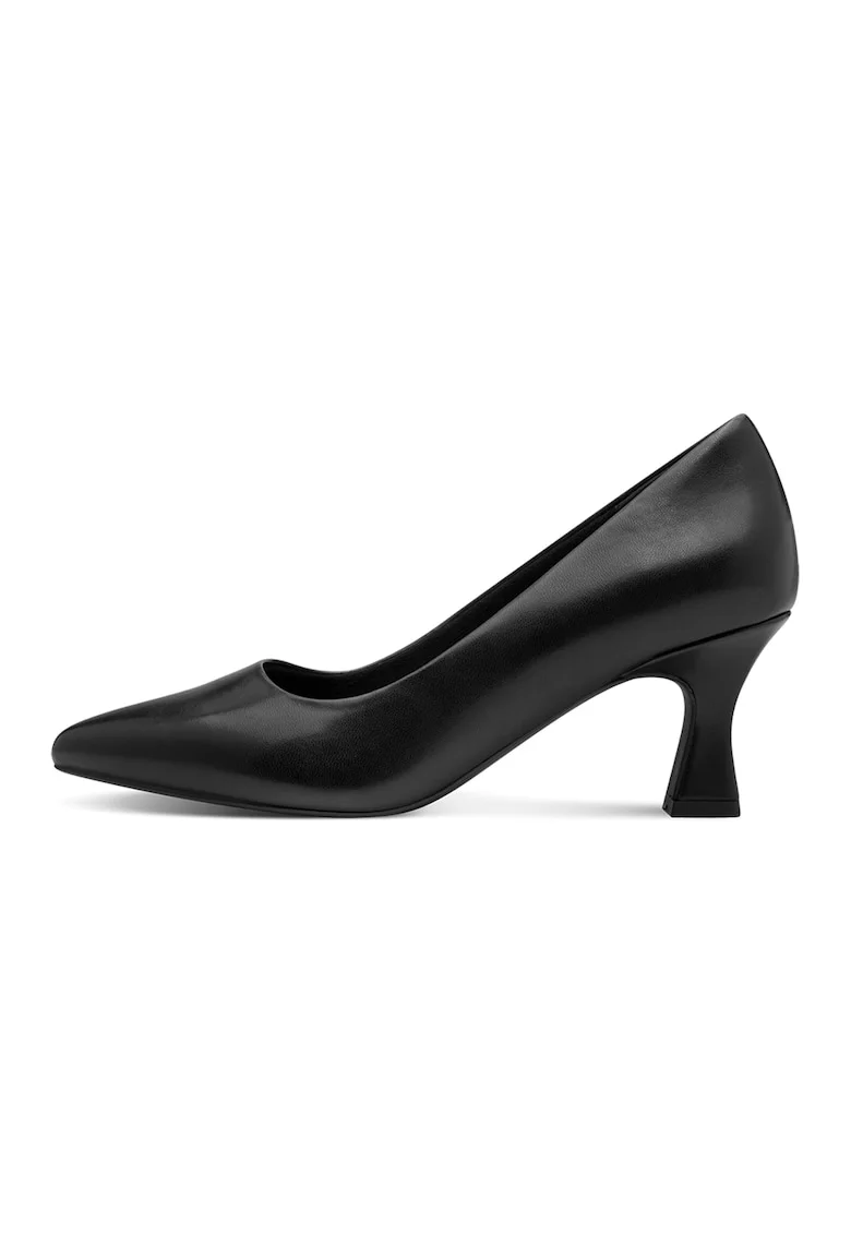 Pantofi de piele ecologica cu varf ascutit - Negru