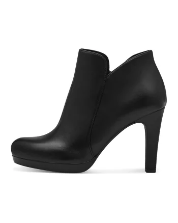 Botine din piele ecologica cu toc - Negru