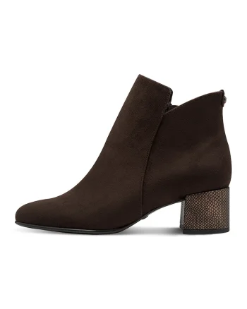 Botine de piele ecologica - Maro inchis