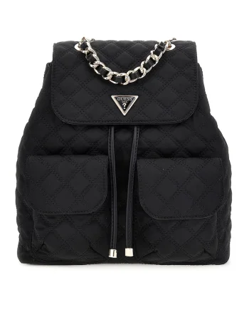 Rucsac cu aspect matlasat si buzunare multiple - Negru