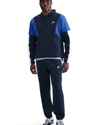 Trening din material fleece cu model colorblock Club - Alb/Albastru/Bleumarin