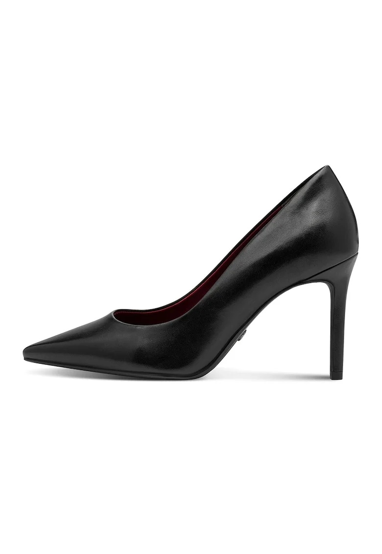 Pantofi din piele cu varf ascutit - Negru stins