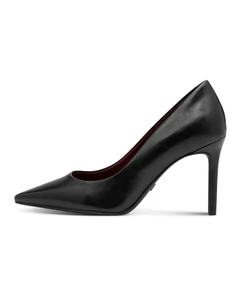 Pantofi din piele cu varf ascutit - Negru stins
