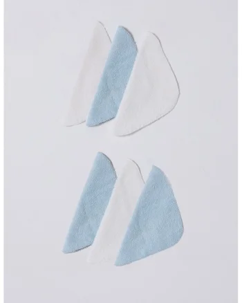 Set de prosoape mici - 6 piese - Albastru pastel/Alb optic
