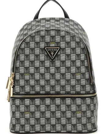 Rucsac cu model si barete ajustabile Follie - Negru/Alb murdar