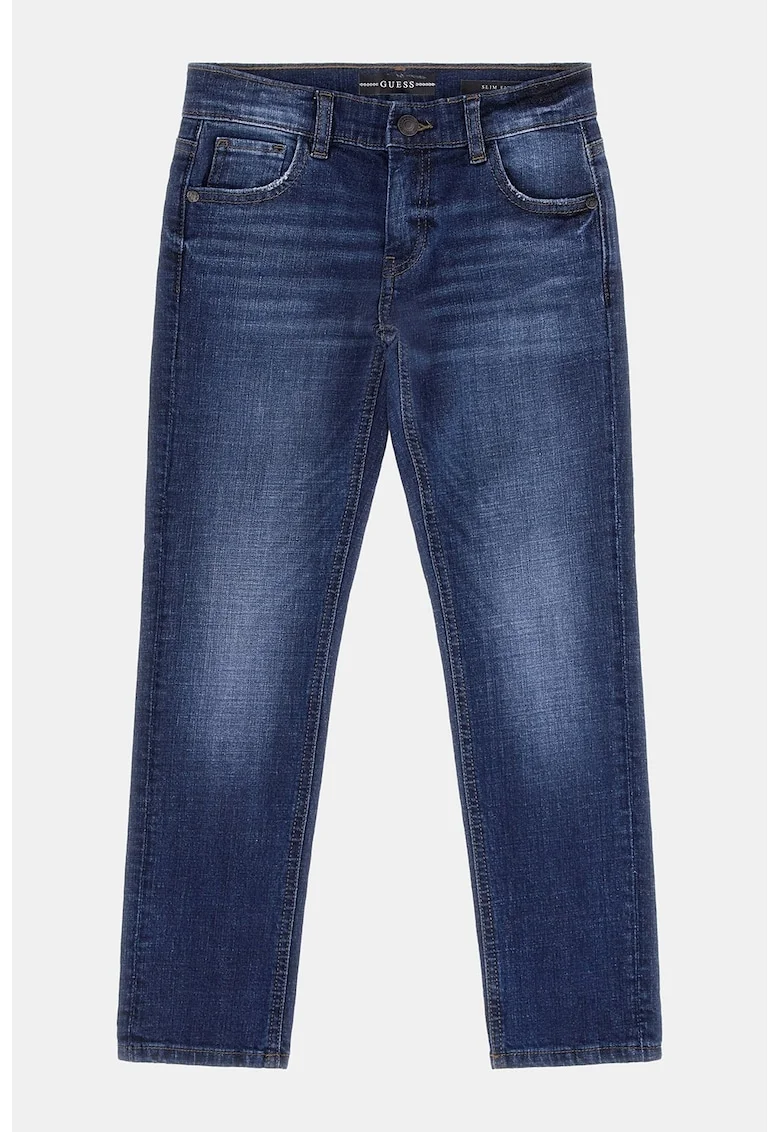 Blugi slim fit cu talie medie - Bleumarin