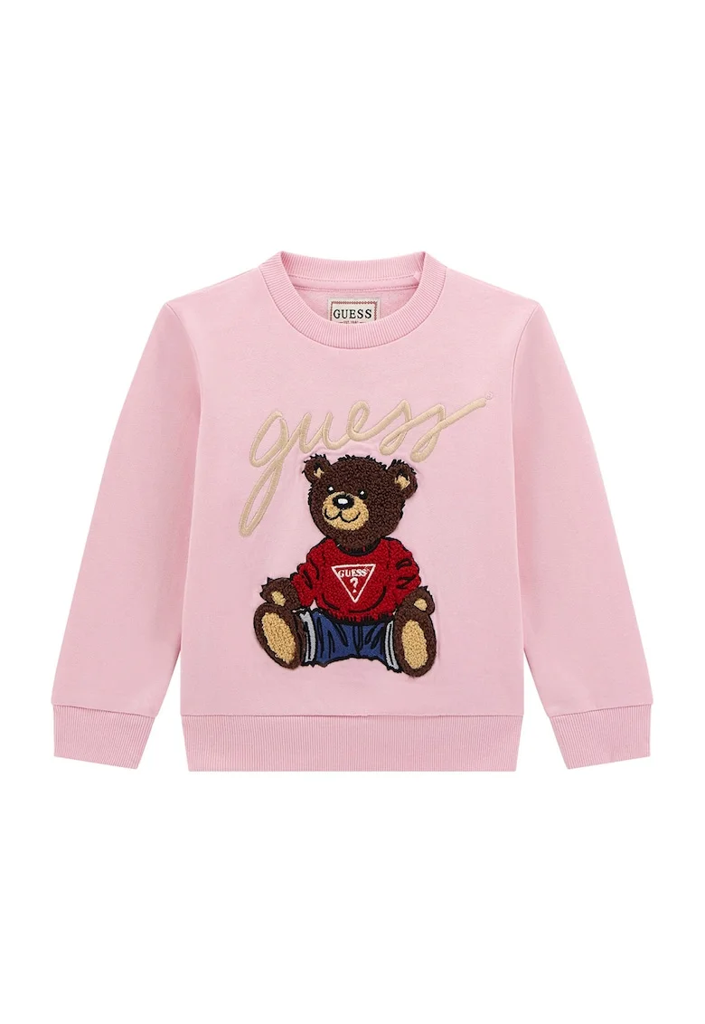 Bluza de trening din bumbac cu logo aplicat - Rosu/Maro/Roz pastel