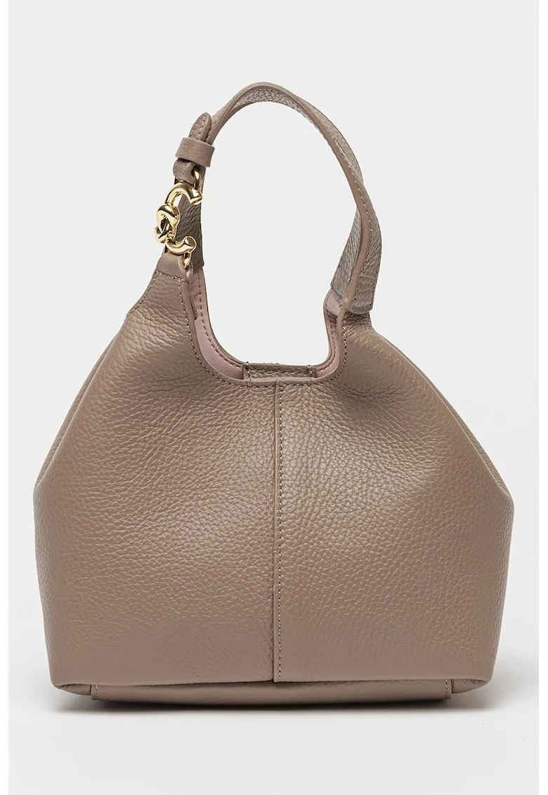 Geanta tote din piele Easy - Maro taupe deschis