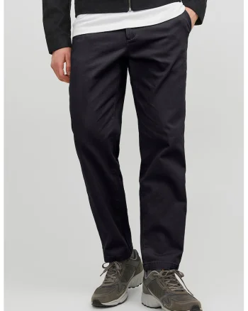 Pantaloni chino cu talie medie - Negru