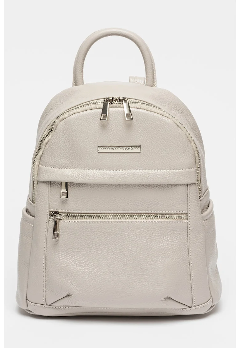 Rucsac de piele cu buzunare multiple - Grej
