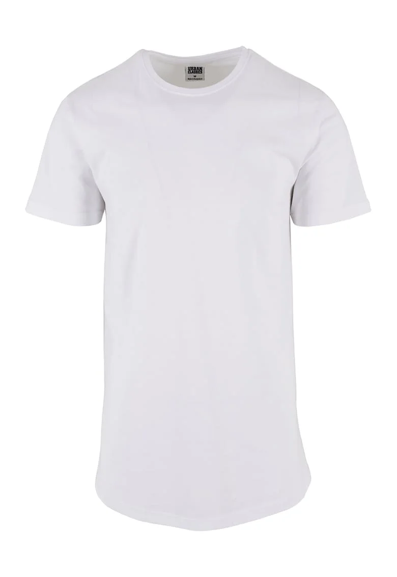 Tricou lung cu model uni - Alb