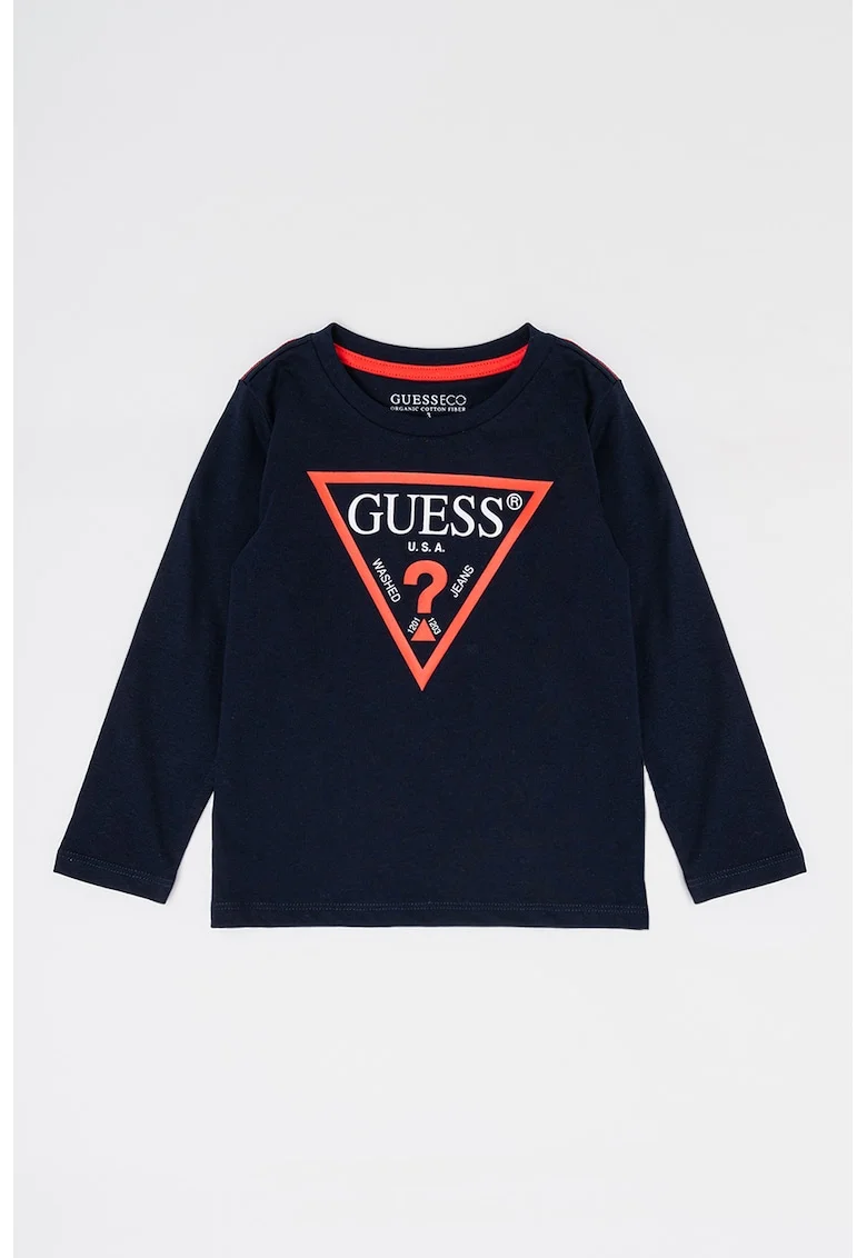 Bluza de bumbac organic cu imprimeu logo - Bleumarin