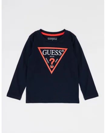 Bluza de bumbac organic cu imprimeu logo - Bleumarin