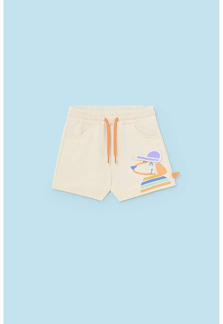 Pantaloni scurti cu design interactiv - Portocaliu/Crem