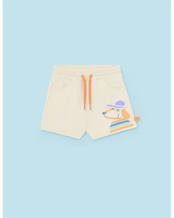 Pantaloni scurti cu design interactiv - Portocaliu/Crem