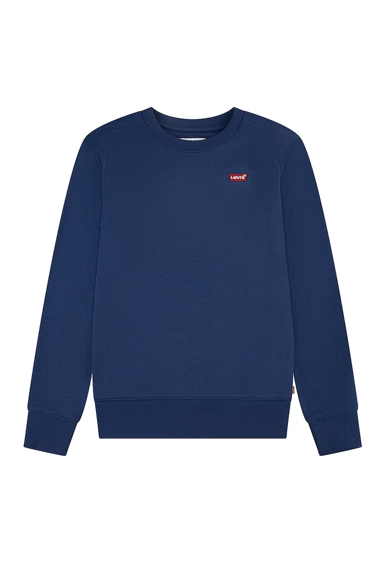Bluza de trening cu decolteu la baza gatului si logo - Bleumarin