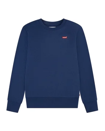 Bluza de trening cu decolteu la baza gatului si logo - Bleumarin