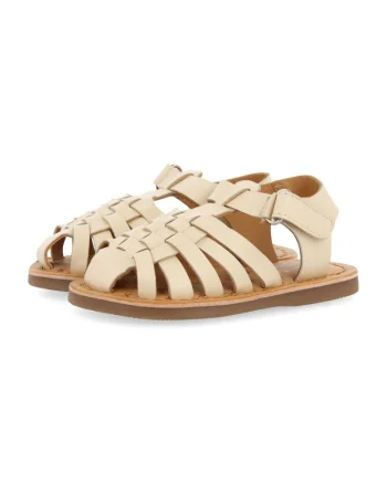Sandale fisherman de piele Harrah - Alb fildes