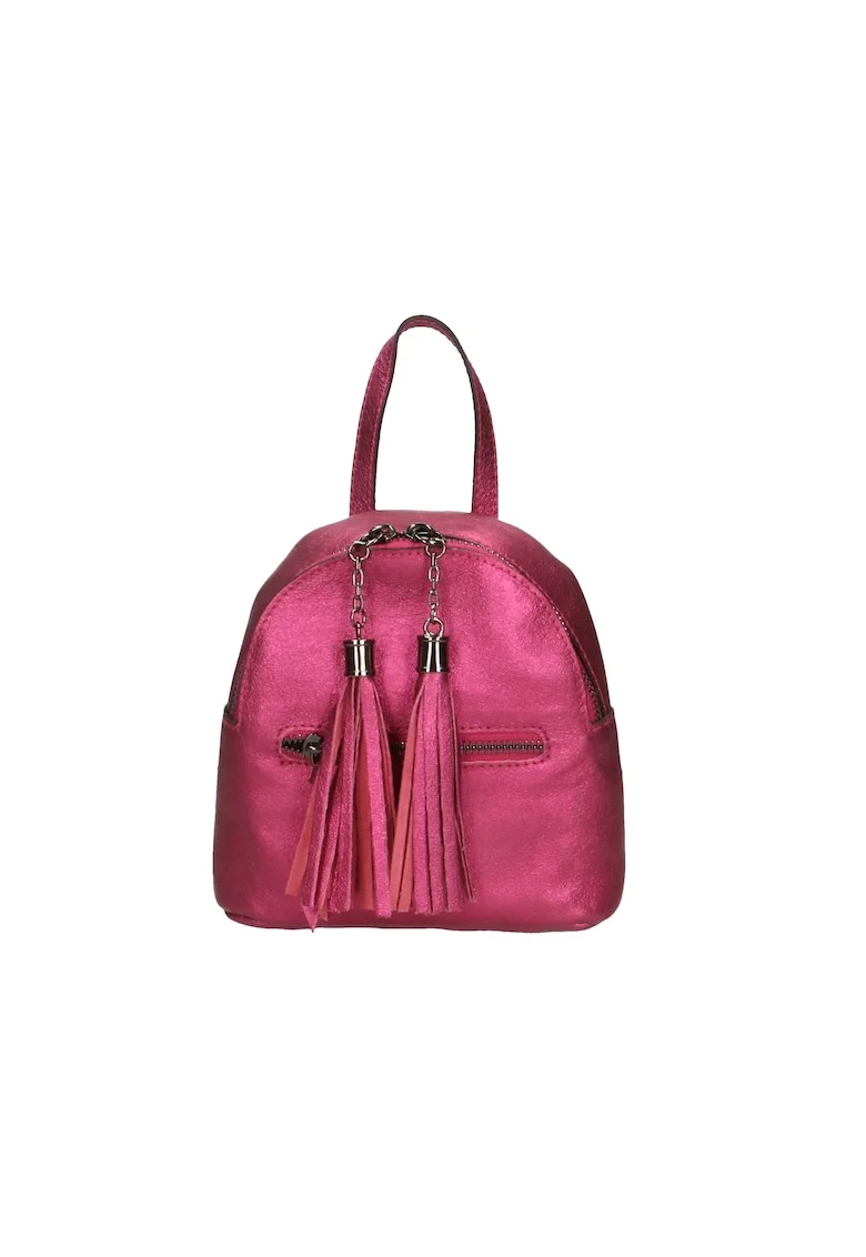 Rucsac de piele cu canafi - Fucsia