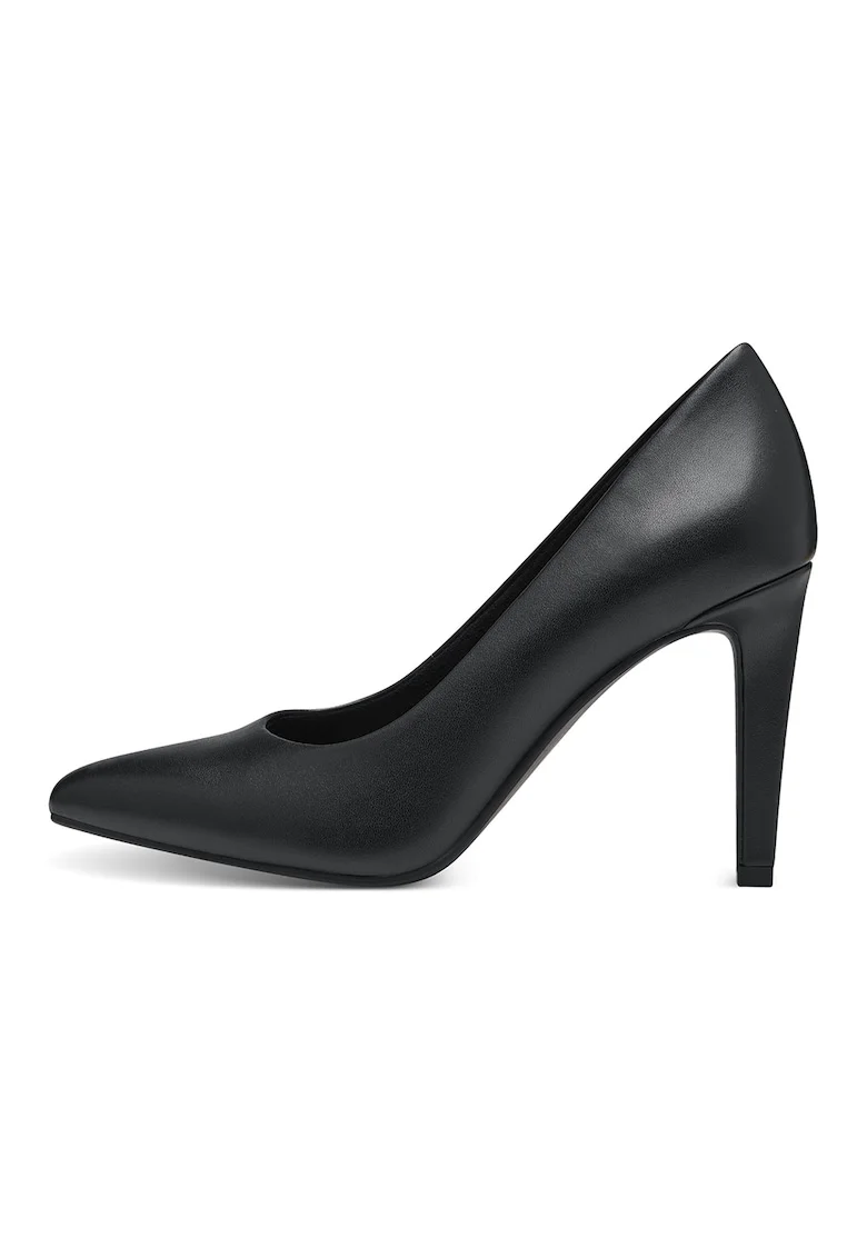 Pantofi stiletto cu aspect lacuit - Negru