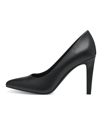 Pantofi stiletto cu aspect lacuit - Negru
