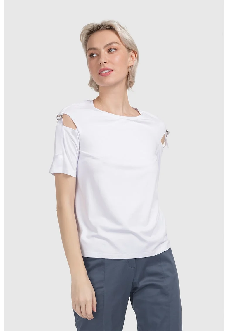 Bluza cu decupaje - Alb
