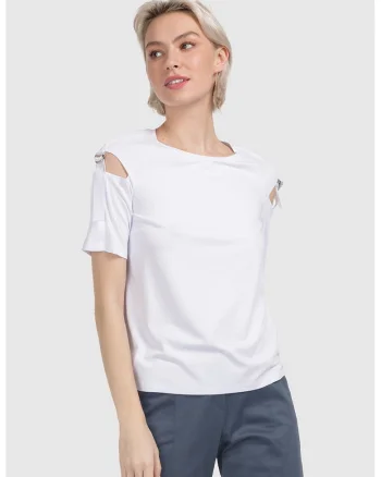 Bluza cu decupaje - Alb