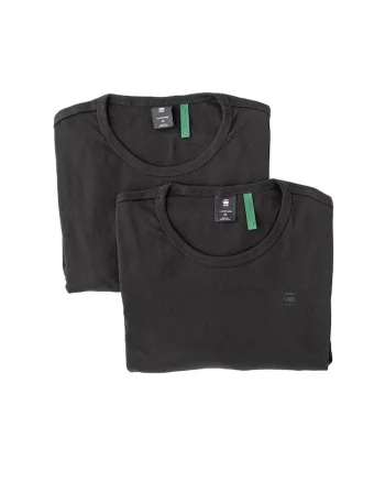 Tricou de bumbac organic cu detaliu brodat - 2 piese - Negru
