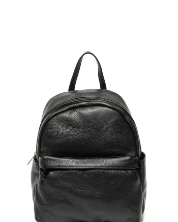 Rucsac de piele cu aspect granulat - Negru