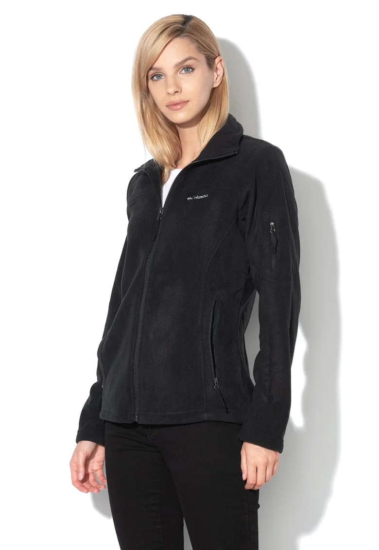 Bluza din fleece cu fermoar pentru trekking Fast Trek™ II - Negru