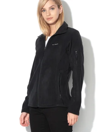 Bluza din fleece cu fermoar pentru trekking Fast Trek™ II - Negru