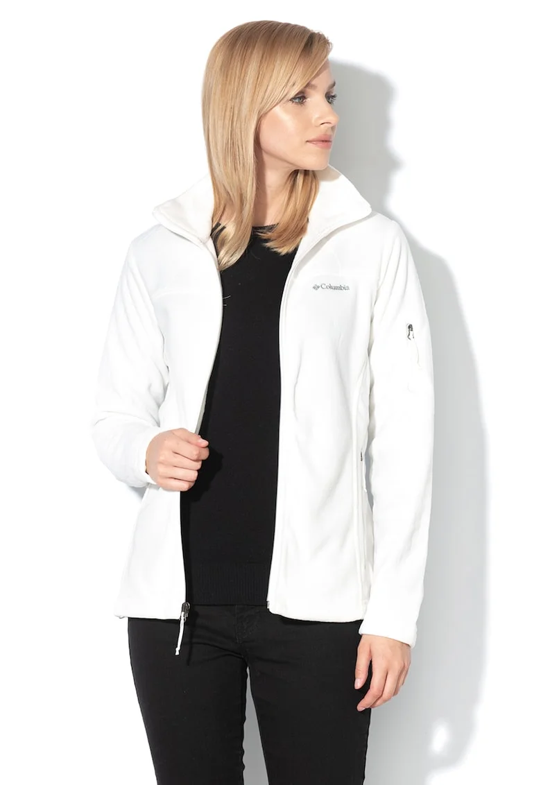 Bluza din fleece cu fermoar pentru trekking Fast Trek™ II - Alb