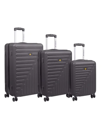 Set 3 trolere  Rockford - 35L - 59L - 92L - 4 roti duble cu rotatie 360° - ABS - negru