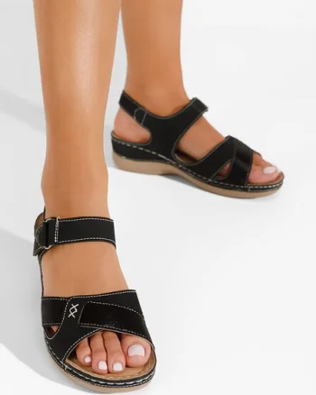 Sandale cu talpa groasa Anina negre