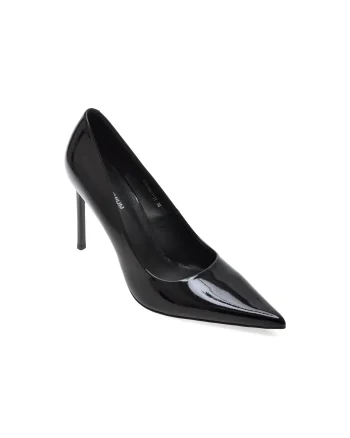Pantofi eleganti EPICA PREMIUM negri, 26155, din piele naturala lacuita