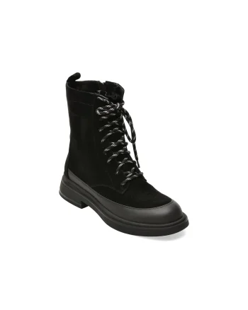 Ghete EPICA negre, 4F2591, din piele intoarsa