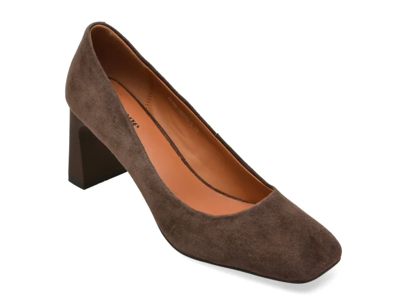 Pantofi IMAGE maro, 82982, din piele intoarsa