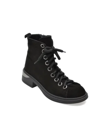 Ghete EPICA negre, 477218, din piele intoarsa