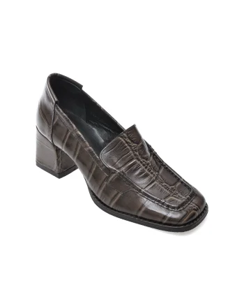Mocasini EPICA maro, 2772114, din piele croco