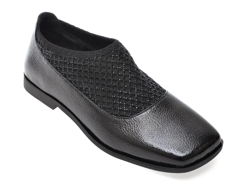 Pantofi EPICA negri, 2774540, din material textil si piele naturala