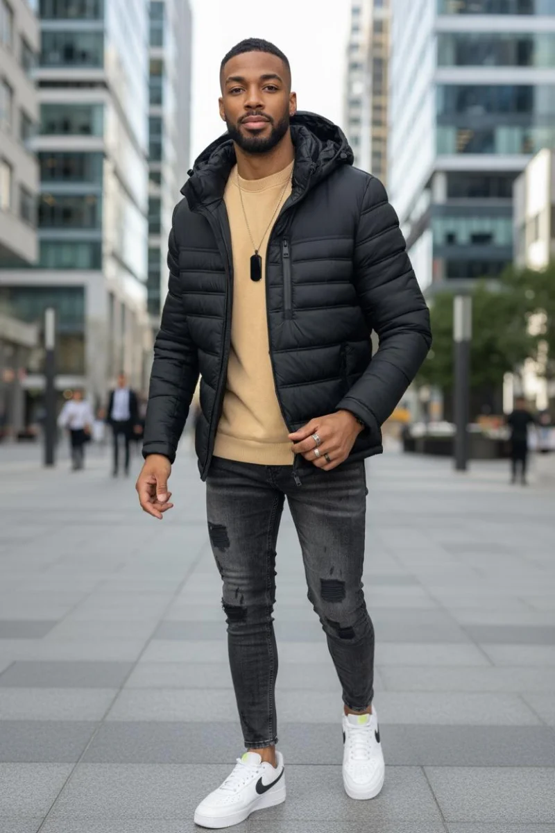 Geaca barbati  neagra 5208